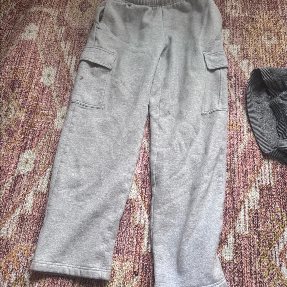 Aritzia sweat fleece cargo pants size small